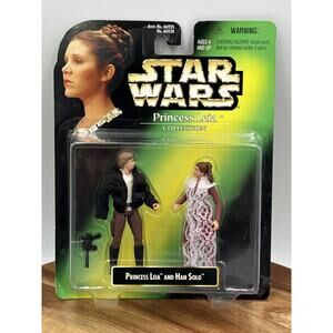 Vintage Star Wars Princess Leia Han Solo Action Figures Kenner 1997 New Sealed